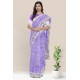 Soft Organza Weave Lines Lavendar Saree